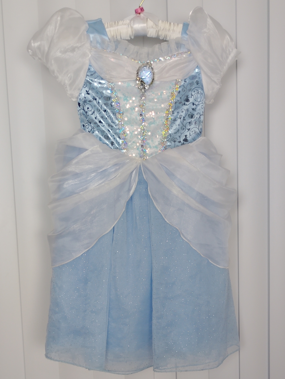 Disney Light Blue Princess Costume Dress with Sheer Overlay
